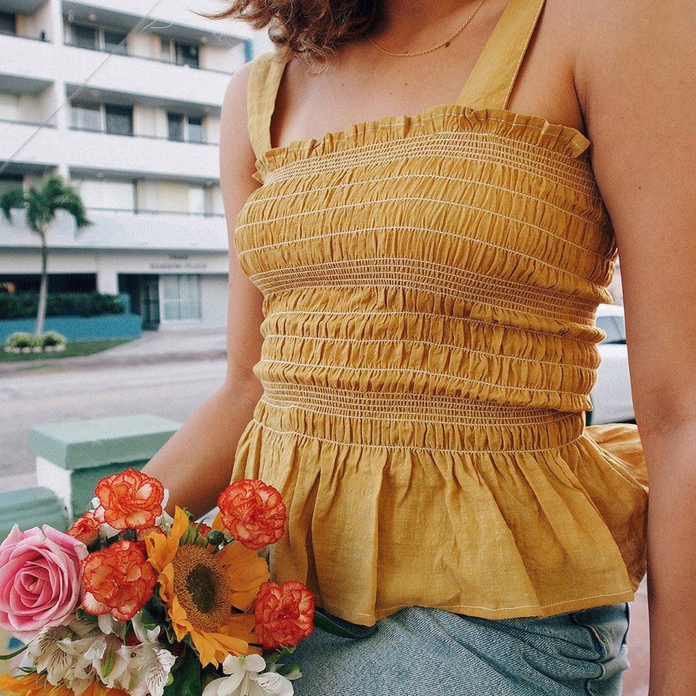 UO Smocked Square Neck Cami - Picture 2 of 2